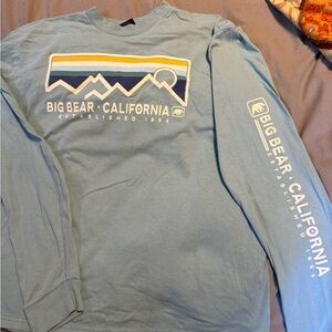 Big Bear California Men's Long Sleeve Tee - Light Blue